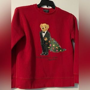 Polo Ralph Lauren Boy’s Size Large (14-16) Christmas Polo Bear Crewneck